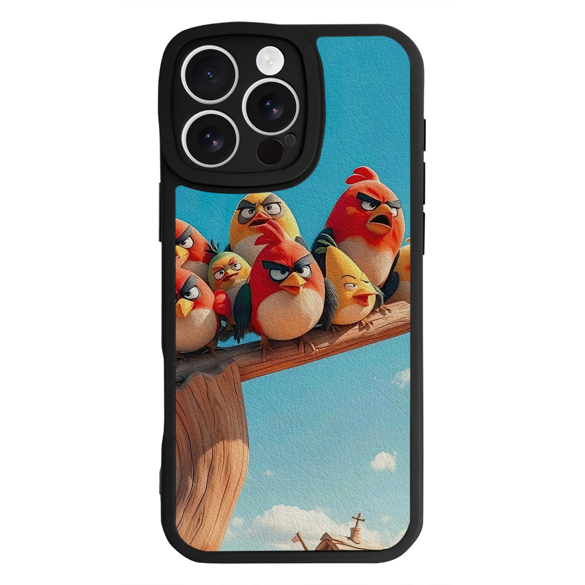 （画像用） Angry Birds アングリーバード 【iPhone 16シリーズ対応】シリコンスマホケース（レザー調） 材質：シリコン